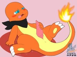 bodily_fluids charmander cum edging genital_fluids hi_res leaking_cum male male_focus male_only male_solo masturbation nintendo pokémon_(species) pokemon solo_male syngie_(artist) video_games