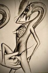 1_eye 3_legs alien alien/human anal anal_fingering bogus_binted cumming double_penetration drawing furry human interspecies multi_leg multi_limb smaller_female teratophilia vaginal_penetration vibrator_in_pussy