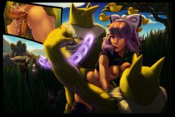 1girls 5boys anal anal_penetration anal_sex ass camera cum cum_in_ass cum_in_pussy cum_inside double_penetration female gangbang grass hypno hypnosis klara_(pokemon) machamp machoke male mind_control pendulum pokemon pokemon_(species) pokephilia pussy sex tagme vaginal_penetration voyeurism