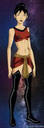 2014 absurd_res artist_logo black_boots boots collarbone female front_view glee-chan human keiko_tamura loincloth midriff navel solo standing star_trek star_trek_the_original_series terran_insignia thigh_boots