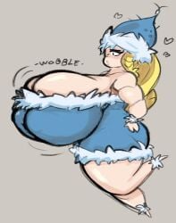 1girls blonde_hair female helena_handbasket_(rayman) huge_ass huge_breasts nymph_(rayman) questionableor3 rayman_(series) rayman_origins winter_clothes