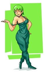 1girls big_breasts breasts female_only foo_fighters green_hair green_lipstick jojo's_bizarre_adventure solo solo_female stone_ocean xdecadence069