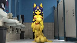 1futa 1girls 3d 3d_(artwork) 3d_model animal_crossing animal_crossing_new_leaf ankha ankha_(animal_crossing) ankha_(hazeker) anthro anthro_on_anthro artist_request ass barefoot bathroom big_ass big_breasts big_butt big_nipples big_penis big_thighs black_eyes blue_hair breasts bubble_ass bubble_butt butt curvy doubutsu_no_mori duo female/futanari futa_only futanari futanari/female hazeker indoors isabelle_(animal_crossing) muscular muscular_futanari nairu_(doubutsu_no_mori) naked nintendo nipples nude oral oral_sex penis restroom sex short_tail source_request tail thick thick_ass thick_butt thick_hips thick_thighs thighs wide_hips year_request yellow_fur yellow_hair