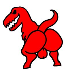 :3 big_ass big_balls big_butt big_tail doodle male_focus male_only male_solo solo_male theycallmez tyrannosaurus_rex