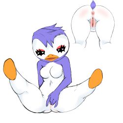 animal_crossing animal_crossing_new_horizons anus ass fingering flo_(animal_crossing) nintendo penguin pussy tail xanderkee