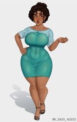 1girls 2d big_breasts clothed clothing dark-skinned_female dark_skin disney dress encanto female female_focus female_only julieta_(linus_aeris) julieta_madrigal linus_aeris mature_female milf mother rocner tight_clothing tight_dress