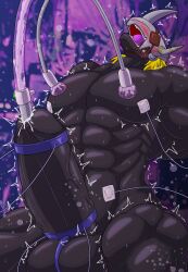 abs accessory ahe_gao anthro balls bandai_namco big_penis blackwargreymon blindfold blonde_hair blush bodily_fluids cock_ring digimon digimon_(species) genitals hair hi_res jewelry lactating looking_pleasured machine male male_focus male_lactation male_only male_solo milking_machine muscular muscular_anthro muscular_male orgasm overstimulation pecs penile penis penis_accessory penis_jewelry penis_milking solo solo_male zazpihutsrn