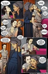 alx_(fuckit) collar comic dialogue domination femdom french_text general_organa gilf lezdom milf older_female older_woman_and_younger_girl page_16 princess_leia_organa putting_on_collar rey sensual speech_bubble star_wars submissive text the_rise_of_skywalker younger_dom_older_sub yuri