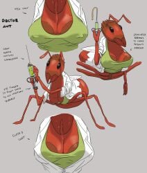 ant breasts doctor fangs female insects labcoat monster_girl nurse original syringe