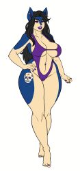 big_ass big_breasts generation_2_pokemon luchodraws nintendo pokémon_(species) pokemon pokemon_(species) pokemorph purple_swimsuit quilava wiitenuant