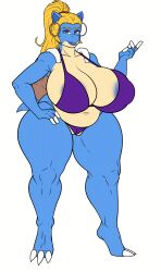 big_ass big_breasts bikini blastoise generation_1_pokemon luchodraws nintendo pokémon_(species) pokemon pokemorph purple_bikini venus_body wiitenuant