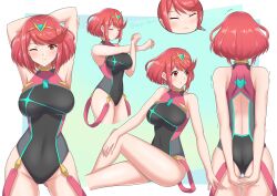 1girls 6oryo_illust armpits breasts female female_only nintendo pyra short_hair solo swimsuit tagme xenoblade_(series) xenoblade_chronicles_2