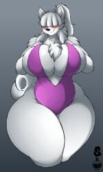 1girls 2019 4k abstract_background absurd_res anthro big_breasts blush breasts canid canine canis chest_tuft cleavage_cutout clothing curvaceous curvy curvy_body curvy_female curvy_figure digital_drawing_(artwork) digital_media_(artwork) domestic_dog female female_focus female_only fluffy fluffy_tail fur furry hair hair_over_eyes hi_res hourglass_figure huge_breasts mammal nordic_sled_dog one-piece_swimsuit ponytail samantha_(jwinkz) samoyed side_boob simple_background small_waist smile solo spitz superix swimwear thick_thighs tuft voluptuous watermark white_body white_fur white_hair wide_hips