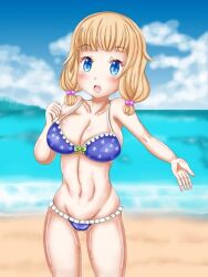 1girls beach bikini female female_only human new_game! sakura_nene solo swimsuit