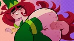 1girls anal animated ass balls betilla_(rayman) big_ass bottomless breasts bubble_butt cleavage disembodied_penis eyes_closed female freckles gheyblin gif huge_ass jiggle jiggling_ass looking_pleasured lying lying_on_side nymph_(rayman) pussy rayman_(series) thick_thighs