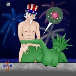 asserack doggy_style egg egg_cell fireworks impregnation lady_liberty ovum political political_cartoon public_domain sperm sperm_cell stars statue_of_liberty uncle_sam water watermark