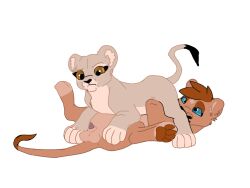 accidental_exposure feather_(tribbleofdoom) half-erect lion lion_cub my_pride nameless_character siblings transparent_background tribbleofdoom