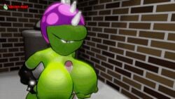 3d animated anthro breast_play breasts chomper_(pvz) disembodied_penis duo electronic_arts elemental_creature female female/female flora_fauna genitals human_on_plantie infected_heart male paizuri penis plant plantie plants_vs_zombies popcap_games sex video_games