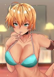 blonde_hair bra mito_ikumi shokugeki_no_souma tan_body