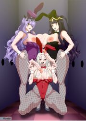 1girls 2futas after_fellatio after_oral after_sex alternate_costume asymmetrical_docking bangs big_breasts big_penis black_hair blue_eyes blush breast_press breasts breasts_out bunny_ears bunny_girl bunnysuit camilla_(fire_emblem) clothed clothing cum cum_in_mouth cum_on_arm cum_on_body cum_on_breasts cum_on_face cum_on_hair cum_on_tongue cum_on_upper_body curvy edelgard_von_hresvelg erection fellatio female fire_emblem fire_emblem:_three_houses fire_emblem_awakening fire_emblem_fates fishnet_legwear fishnets futa_on_female futanari glory_hole huge_breasts human kneeling light-skinned_female light-skinned_futanari light_skin long_hair looking_at_viewer looking_down missshizune mostly_clothed nintendo nipples open_mouth oral partially_visible_vulva penis pink_eyes purple_eyes purple_hair smile squatting standing tharja_(fire_emblem) thick_thighs tongue tongue_out very_long_hair voluptuous white_hair wide_hips