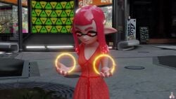 1girls 3d animated breast_expansion breasts female female_only giantess growth huge_breasts inkling inkling_girl lazza_(artist) macro nintendo no_sound original_character solo solo_female splatoon tagme video wardrobe_malfunction