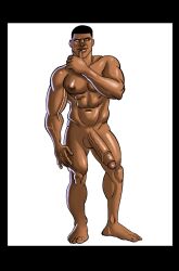 1boy abs big_penis carjim dark-skinned_male dark_skin detective_anvil_(comic) human human_only james_(da) male male_focus male_only muscular muscular_male nude nude_male solo solo_male veiny_penis