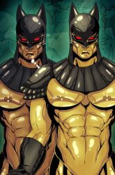 2boys class_comics gold_skin living_statue male male_focus male_only muscle tom_cray