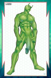 abs alien alien_boy antennae big_penis class_comics green_skin locus male male_focus male_only muscular muscular_male nude patrick_fillion solo veiny_muscles veiny_penis