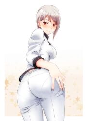 1girls ass ass_grab fully_clothed nakiri_alice pantylines shokugeki_no_souma solo solo_female spread_arse spread_ass spread_ass_under_clothes spread_butt tight_clothing