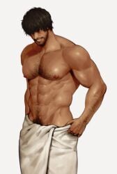 areyoucracked carlos_oliveira finvar latino male male_only muscles muscular muscular_male pinup resident_evil smiling towel