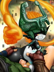 absurd_res anus ass clothing cum cum_in_pussy duo ejaculation female fused_shadow genitals girl_on_top grin hand_on_butt happy happy_sex hi_res humanoid imp link link_(twilight_princess) looking_back male male/female midna moon_pearl nintendo nude pubic_hair pussy sex small_breasts smile spread_butt spreading succubi_samus the_legend_of_zelda twili twilight_princess video_games