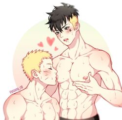 2boys abs adopted age_difference black_hair blonde_hair blush boruto:_naruto_next_generations closed_eyes dilf drool drooling ear_piercing earrings facial_markings father father_and_son gay gay_sex incest kawaki lactating lactation male_lactation male_only mature mature_male muscular muscular_male naruto naruto_(series) nipple_suck open_mouth pale-skinned_male pale_skin pecs pisang saliva saliva_drip saliva_trail short_hair shounen_jump son sucking_male_nipple sucking_nipples sweat sweatdrop teenager topless topless_male uzumaki_naruto whisker_markings whiskers yaoi yellow_hair