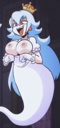 1girls 2d 2d_animation alternate_version_available angry_eyes animated areolae big_breasts boosette bouncing_breasts breasts breasts_out breasts_out_of_clothes clothing cropped crown cyan_hair dress earrings edit eyebrows_visible_through_hair female female_only floating frilled_dress frilled_gloves ghost ghost_girl ghost_tail gloves hair_between_eyes half-closed_eyes humanoid light-skinned_female light_blue_hair light_skin long_hair luigi's_mansion mario_(series) new_super_mario_bros._u_deluxe nintendo nipples open_mouth pink_eyes pink_nipples puffy_short_sleeves puffy_sleeves sharp_teeth shirt_down short_sleeves super_crown thick thick_hips thick_thighs topless twistedgrim very_long_hair white_hair wide_hips
