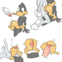 bugs_bunny confusion daffy_duck feet foot_fetish footjob looney_tunes lube_on_feet lube_on_penis soft_feathers warner_brothers webbed_feet zehn