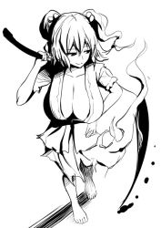 1girls diisuke komachi_onozuka monochrome tagme touhou