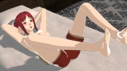 1girls 3d bed breasts female female_only fire_emblem fire_emblem:_three_houses hands_behind_head monica_von_ochs nintendo nipples overused23 topless topless_female