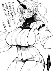 1girls diisuke hoshiguma_yuugi monochrome tagme touhou