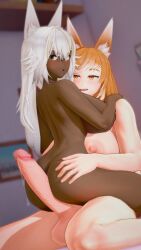 1futa 1girls 3d 3d_(artwork) 5_fingers animal_ears animal_humanoid areola ass balls bed big_breasts big_penis biped blonde_hair blonde_highlights blurred_background blush bodily_fluids breasts brown_body brown_skin butt_grab buttjob canid canid_humanoid canine canine_humanoid chloe_(cool_vibrations) cool_vibrations dark-skinned_female dark_body dark_skin detailed_background digit_ring digital_media_(artwork) dipstick_ears dripping duo erection female fingers fox_ears fox_girl fox_humanoid freckles furniture futa_on_female futanari genital_fluids genitals gynomorph gynomorph/female hair hand_on_butt hi_res highlights_(coloring) horny hot_dogging huge_breasts humanoid humanoid_genitalia humanoid_hands humanoid_on_humanoid humanoid_penis imminent_sex inner_ear_fluff inside intersex intersex/female jewelry kahoko_(cool_vibrations) kemonomimi light-skinned_futanari light_body light_skin long_hair long_penis looking_at_another looking_at_partner looking_back mammal mammal_humanoid monotone_ears multicolored_ears multicolored_eyes multicolored_hair nipples nude on_bed on_lap open_mouth open_smile orange_ears orange_eyes orange_hair orange_inner_ear penis pink_areola pink_nipples pink_penis portrait precum precum_drip precum_string red_eyes ring ring_(jewelry) sitting sitting_on_bed sitting_on_lap smile tailless three-quarter_portrait three-quarter_view tuft two_tone_ears two_tone_eyes two_tone_hair vein veiny_penis wedding_ring white_ears white_hair white_highlights white_inner_ear white_inner_ear_fluff yellow_eyes