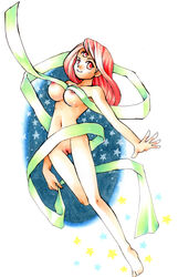 3_eyes breasts curvy magical_drop pink_eyes pink_hair pussy tagme thigh_gap world_(magical_drop)