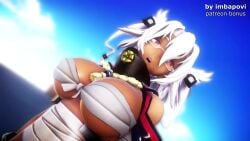 1girls air_tank animated ass ass_expansion big_ass breasts dark-skinned_female dark_skin female female_only floating glasses hose huge_ass hyper_ass imbapovi inflation kantai_collection musashi_(kantai_collection) pigtails solo solo_female sound video white_hair