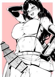 breasts censored female final_fantasy final_fantasy_vii futanari heart-shaped_pupils long_hair makin_tama penis tifa_lockhart