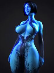 1girls 3d artificial_intelligence athletic_female big_breasts black_hair blue_eyes blue_skin breasts cortana female female_only front_view halo halo_(game) halo_(series) hourglass_figure navel nipples nude nude_female pussy simple_background standing watermark wotm8h8