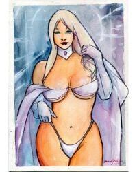 bikini blonde_hair clothing emma_frost female female_only marvel marvel_comics navel tamiegadelha white_queen x-men