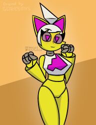 1girls female female_only geometry_dash remake robot robot_girl solo triangle_eyes trianna_(yellolight) yellolight