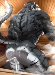 abs anthro biceps bodybuilder cum furry furry_only gay hyper hyper_genitalia hyper_penis magangz male male_focus male_only muscle muscles muscular muscular_arms muscular_ass muscular_back muscular_legs muscular_male muscular_thighs nipples pecs sauna steam steam_room tiger veins veiny_penis