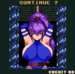 arms_above_head arms_up bad_end betsy_braddock big_breasts bondage bound breasts breasts_bigger_than_head busty captured captured_heroine crossover damsel_in_distress defeated defeated_heroine doomed_superheroine edit edited final_fight game_over game_over_screen helpless heroine_in_trouble huge_breasts kidnapped kunoichi maki_genryusai marvel marvel_comics ninja nipple_bulge peril psylocke purple_eyes purple_hair reference restrained rope rope_bondage scared sideboob straight_hair struggling superheroine tied_up todohagane voluptuous x-men