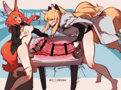 2futas animal_ears animal_penis arknights armor artificial_vagina balls bar_censor bent_over big_balls big_penis blemishine_(arknights) blonde_hair blush bottomless breasts breeding_mount breeding_mount_use cape censored closed_mouth clothed clothing duo erection flametail_(arknights) frottage fur-trimmed_cape fur_trim futa_on_futa futa_only futa_with_futa futanari gigantic_penis highres horse_ears horse_girl horse_penis horse_tail horsecock huge_cock humanoid humanoid_penis kemonomimi large_penis licking_lips light-skinned_futanari light_skin long_hair long_sleeves medium_breasts mirin_chikuwa mostly_nude multiple_girls multiple_penises nipple_tweak nipples open_mouth partially_clothed penis penis_size_difference penises_touching red_hair sharing_onahole squirrel_ears squirrel_girl squirrel_tail standing tail testicles tongue tongue_out x-ray yellow_eyes