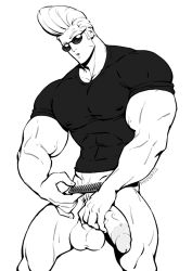 1boy balls beefy big_balls big_biceps black_and_white boner bottomless cartoon_network circumcised combing combing_pubes daddy erect_penis erection hard_on heavy_balls holding_penis huge_balls huge_biceps johnny_bravo johnny_bravo_(series) male male_focus male_only manly monochrome muscles muscular muscular_male proud_of_his_cock schizoid solo solo_male sunglasses surprised thick_penis thick_thighs uncolored veiny_penis