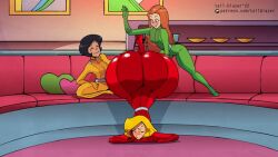 alex_(totally_spies) animated ass ass_dough ass_expansion ass_slap big_ass big_butt black_hair blonde_hair blue_eyes bottom_heavy bubble_ass bubble_butt clover_(totally_spies) dark-skinned_female dark_skin dat_ass deep_skin fat_ass fat_butt favorite female females females_only ginger green_eyes hazel_eyes huge_ass huge_butt human jiggle jiggling_ass large_ass large_butt light-skinned_female light_skin looking_back massive_ass massive_butt orange_hair pale_skin pawg red_bodysuit redhead sam_(totally_spies) spanked spanking tail-blazer thick_ass thick_thighs totally_spies trio voluptuous wide_hips yellow_eyes yuri