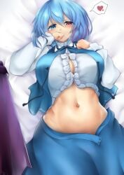 1girls big_breasts kogasa_tatara poke200 tagme touhou tummy